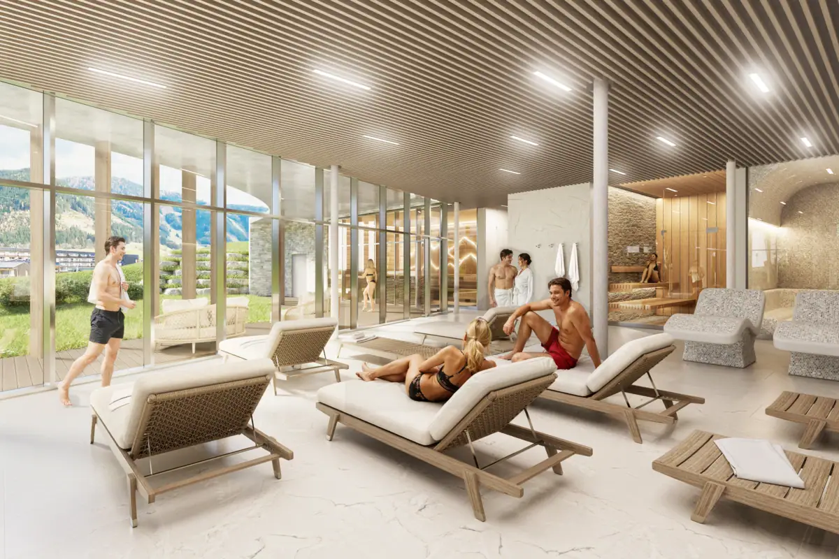 Eine Gruppe von Menschen in einem Spa.